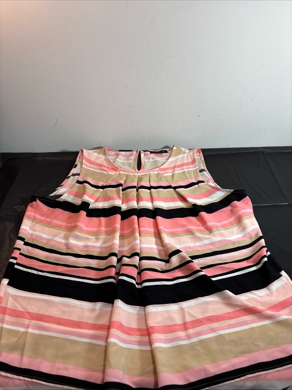 Tommy Hilfiger Sleeveless Striped Pink and Black Summer blouse. 1318